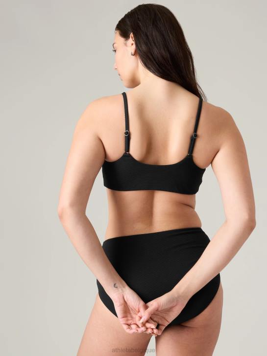 Athleta femmes haut de bikini échancré a-c JRTZ885 maillots de bain piqué noir