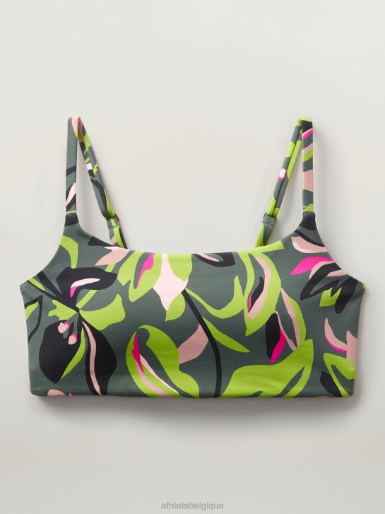 Athleta femmes haut de bikini échancré d-dd JRTZ877 maillots de bain fougère profonde florale
