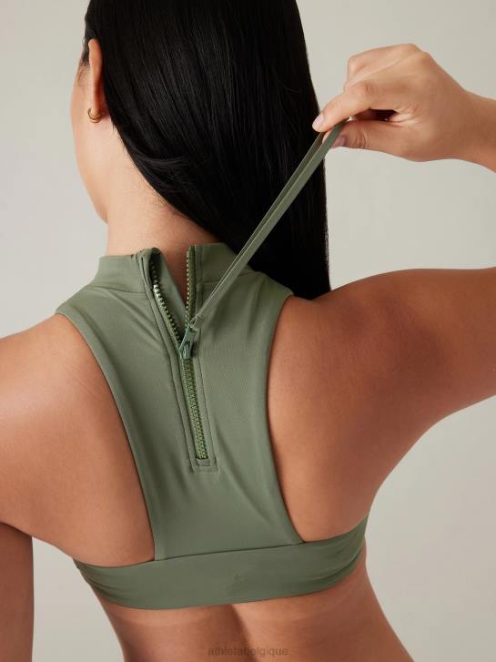 Athleta femmes haut de bikini long sport maldives JRTZ914 maillots de bain fougère profonde