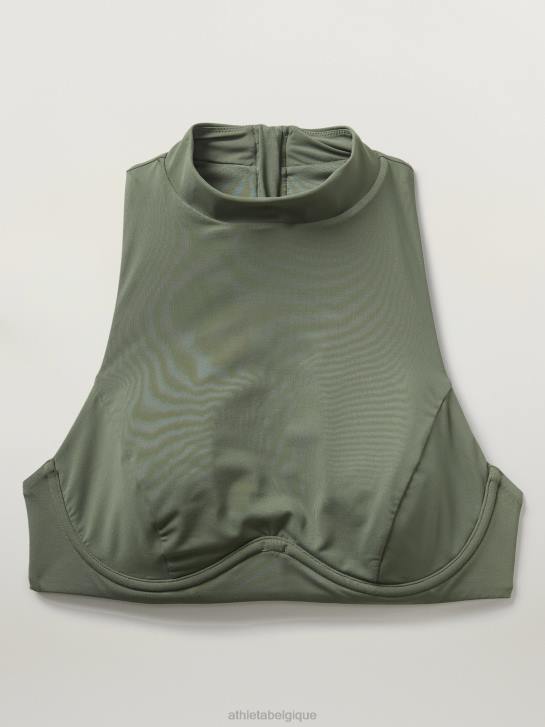 Athleta femmes haut de bikini long sport maldives JRTZ914 maillots de bain fougère profonde