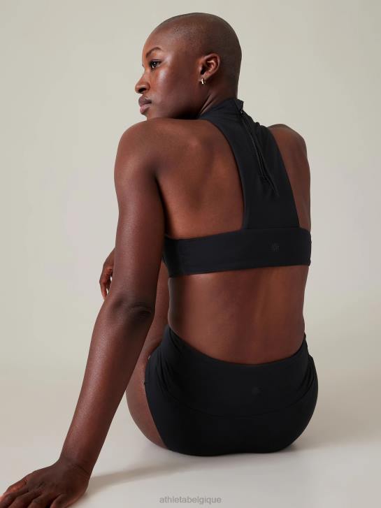 Athleta femmes haut de bikini long sport maldives JRTZ940 maillots de bain noir