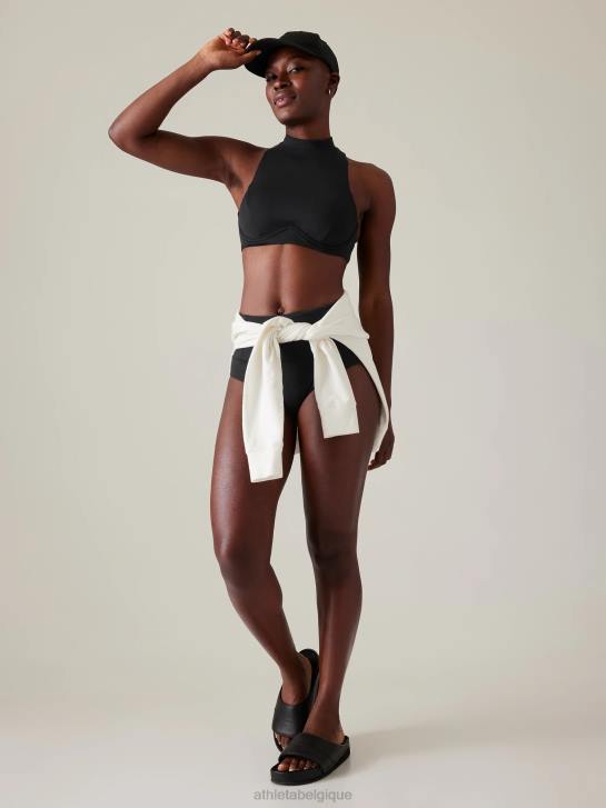 Athleta femmes haut de bikini long sport maldives JRTZ940 maillots de bain noir