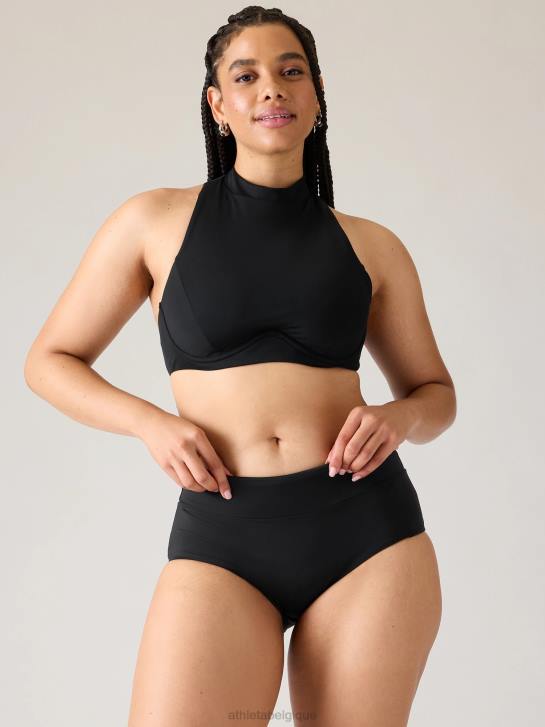 Athleta femmes haut de bikini long sport maldives JRTZ940 maillots de bain noir