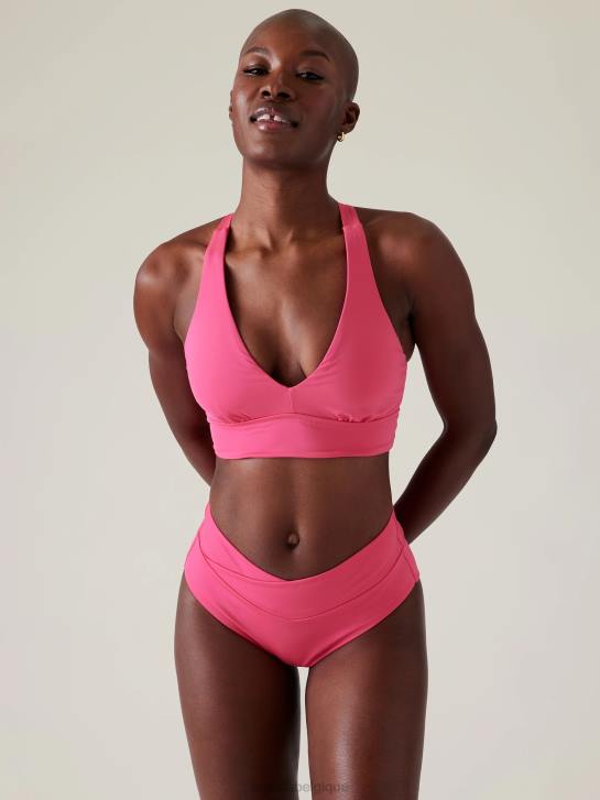 Athleta femmes haut de bikini plongeant a-c JRTZ828 maillots de bain rose tulipe