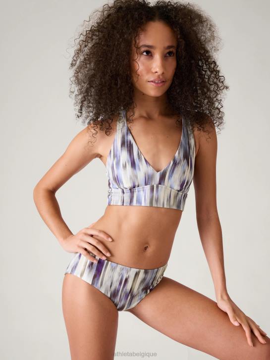 Athleta femmes haut de bikini plongeant a-c JRTZ830 maillots de bain gris abstrait
