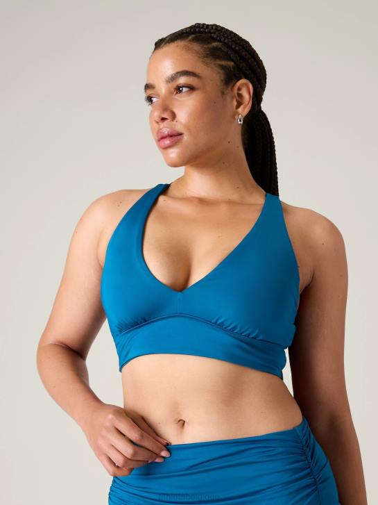 Athleta femmes haut de bikini plongeant a-c JRTZ859 maillots de bain bleu lapis foncé