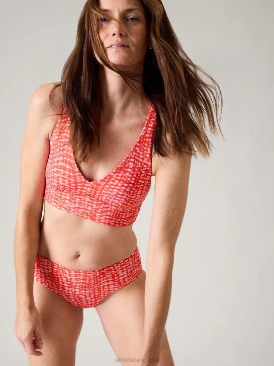 Athleta femmes haut de bikini plongeant a-c JRTZ919 maillots de bain rouge hudson