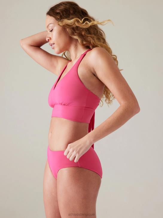 Athleta femmes haut de bikini plongeant d-dd JRTZ810 maillots de bain rose tulipe