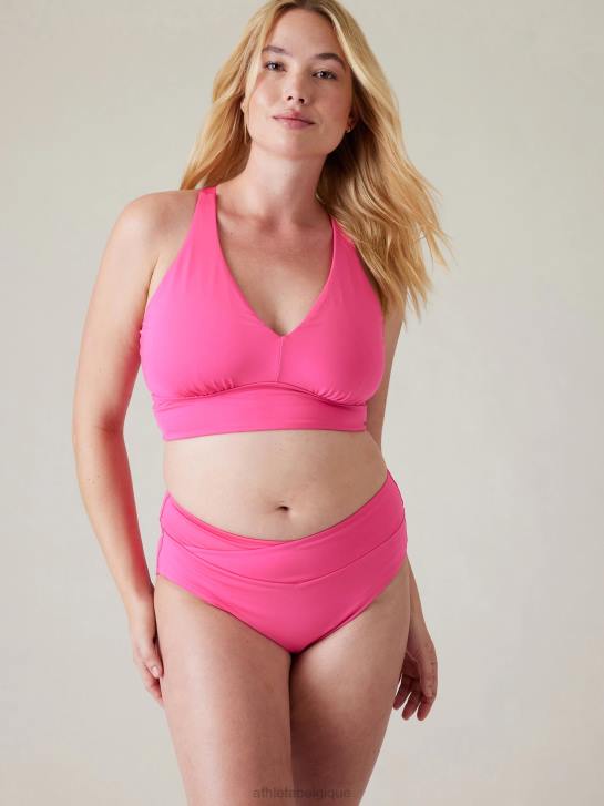 Athleta femmes haut de bikini plongeant d-dd JRTZ810 maillots de bain rose tulipe