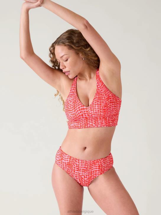 Athleta femmes haut de bikini plongeant d-dd JRTZ918 maillots de bain rouge hudson
