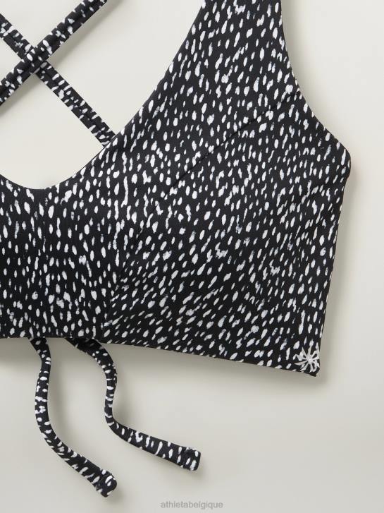 Athleta femmes haut de bikini triangle d-dd JRTZ920 maillots de bain imprimé animalier noir