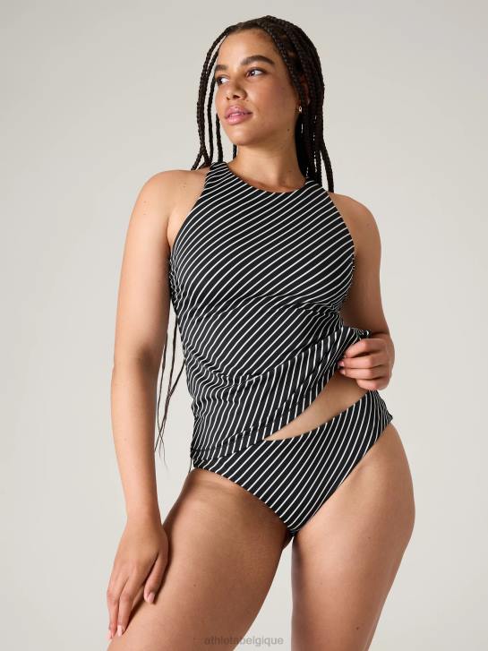 Athleta femmes maldives soutien-gorge bonnet tankini JRTZ798 maillots de bain bande noire