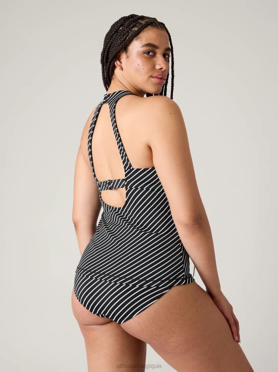 Athleta femmes maldives soutien-gorge bonnet tankini JRTZ798 maillots de bain bande noire