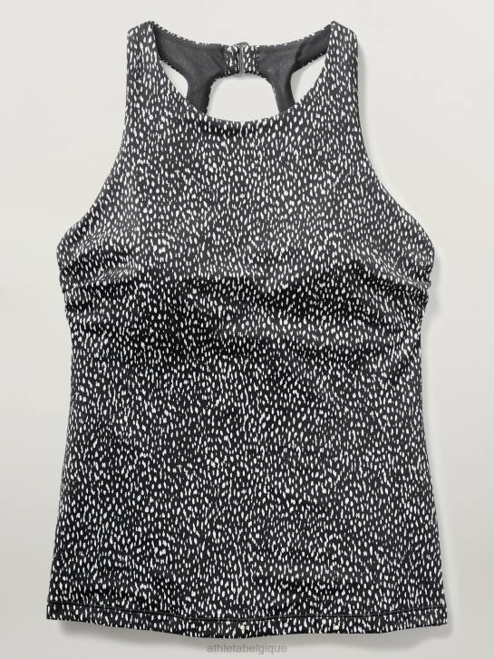 Athleta femmes maldives soutien-gorge bonnet tankini JRTZ816 maillots de bain imprimé animalier noir