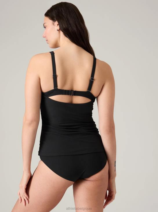Athleta femmes tankini avec soutien-gorge à encolure carrée JRTZ834 maillots de bain côte noire