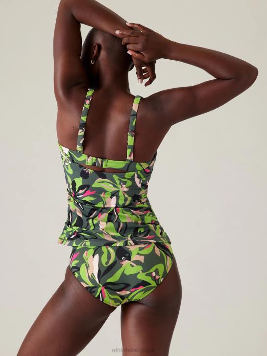 Athleta femmes tankini avec soutien-gorge à encolure carrée JRTZ892 maillots de bain fougère profonde florale