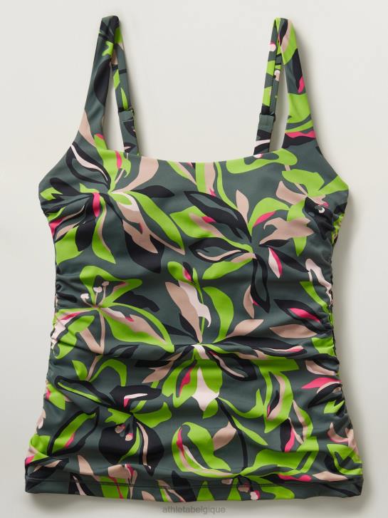 Athleta femmes tankini avec soutien-gorge à encolure carrée JRTZ892 maillots de bain fougère profonde florale