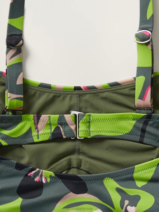 Athleta femmes tankini avec soutien-gorge à encolure carrée JRTZ892 maillots de bain fougère profonde florale