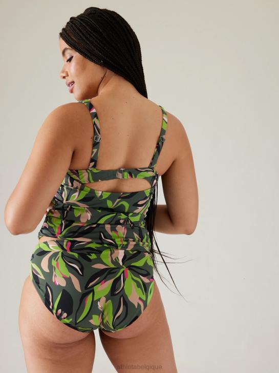 Athleta femmes tankini avec soutien-gorge à encolure carrée JRTZ892 maillots de bain fougère profonde florale