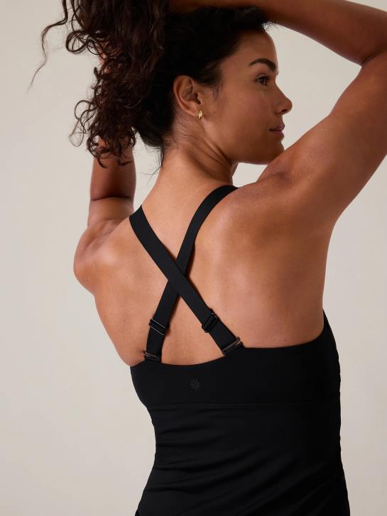 Athleta femmes tankini à col carré et soutien-gorge en V JRTZ804 maillots de bain noir
