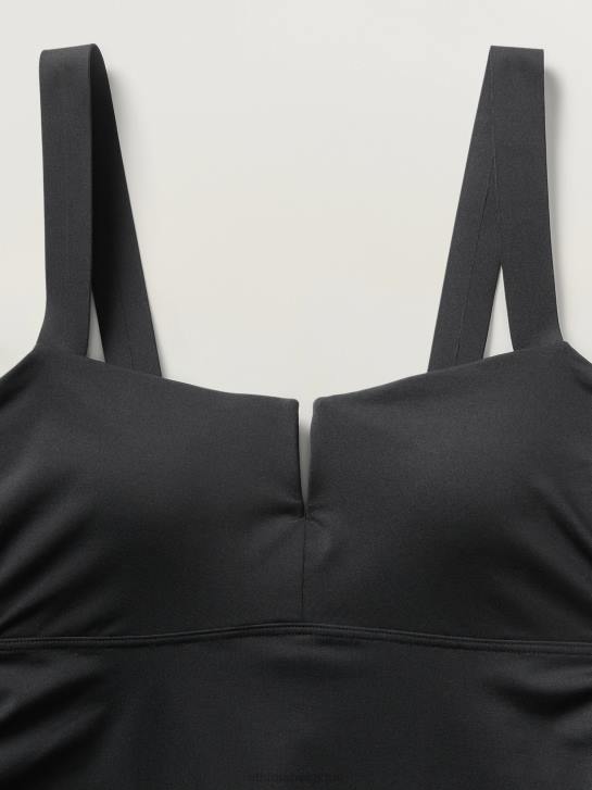 Athleta femmes tankini à col carré et soutien-gorge en V JRTZ804 maillots de bain noir