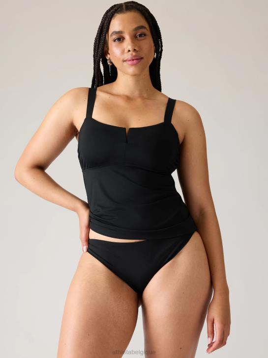 Athleta femmes tankini à col carré et soutien-gorge en V JRTZ804 maillots de bain noir