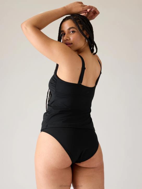 Athleta femmes tankini à col carré et soutien-gorge en V JRTZ804 maillots de bain noir
