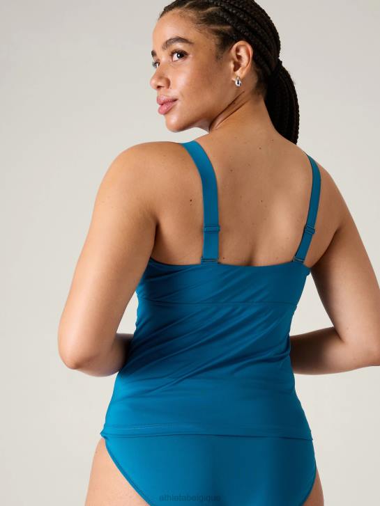 Athleta femmes tankini à col carré et soutien-gorge en V JRTZ820 maillots de bain bleu lapis foncé