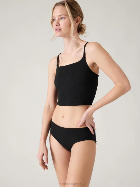 Athleta femmes tankini court à scoop a-c JRTZ926 maillots de bain piqué noir