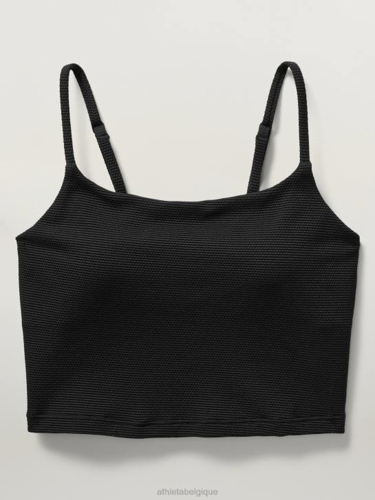 Athleta femmes tankini court à scoop a-c JRTZ926 maillots de bain piqué noir