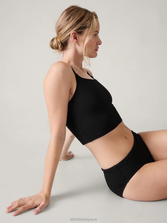 Athleta femmes tankini court à scoop a-c JRTZ926 maillots de bain piqué noir