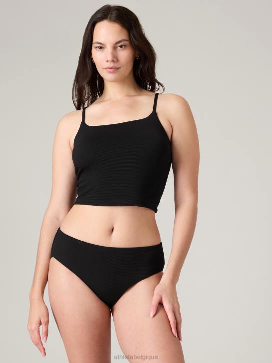 Athleta femmes tankini court à scoop a-c JRTZ926 maillots de bain piqué noir
