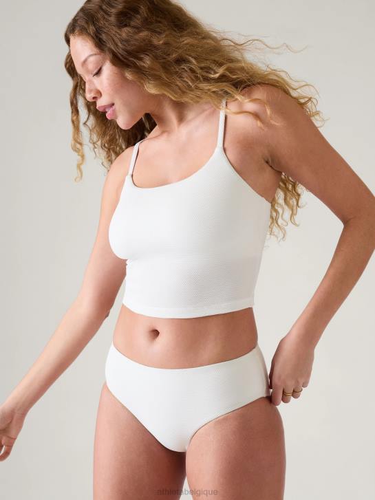 Athleta femmes tankini court à scoop d-dd JRTZ912 maillots de bain piqué blanc brillant