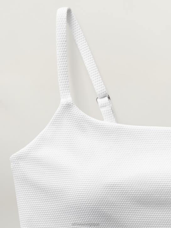 Athleta femmes tankini court à scoop d-dd JRTZ912 maillots de bain piqué blanc brillant