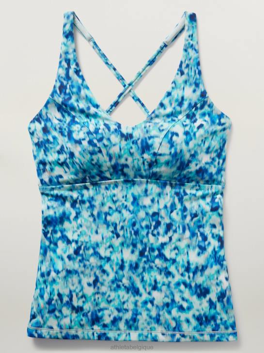 Athleta femmes tankini triangle d-jj JRTZ844 maillots de bain imprimé bleu lapis foncé