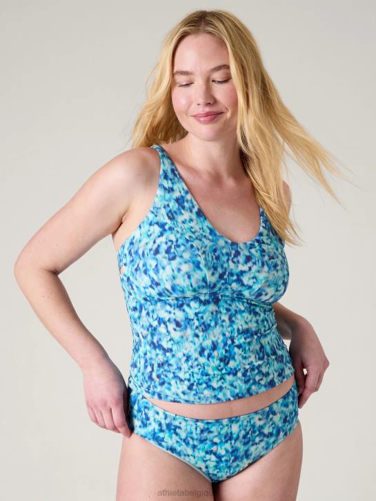 Athleta femmes tankini triangle d-jj JRTZ844 maillots de bain imprimé bleu lapis foncé