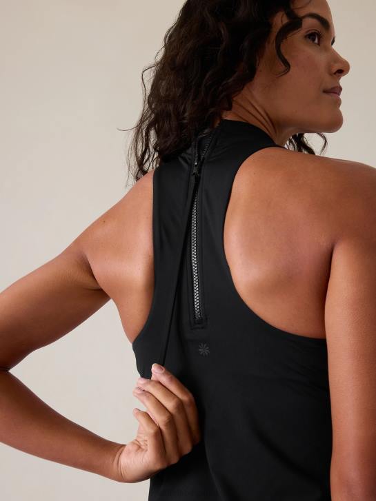 Athleta femmes tankini zippé sport maldives JRTZ939 maillots de bain noir