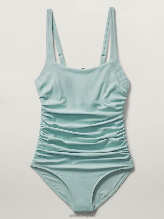 Athleta femmes maillot de bain une pièce à encolure carrée JRTZ871 maillots de bain côte bleue de l'aube