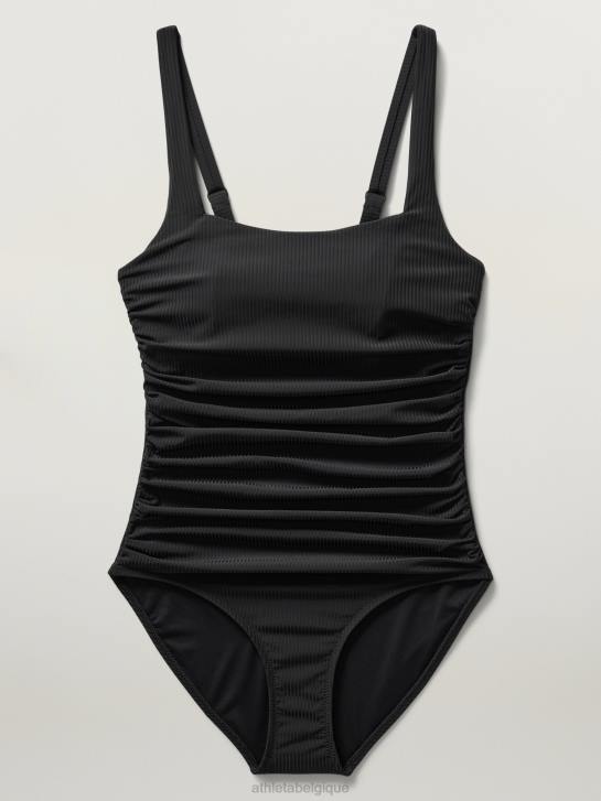 Athleta femmes maillot de bain une pièce à encolure carrée JRTZ893 maillots de bain côte noire