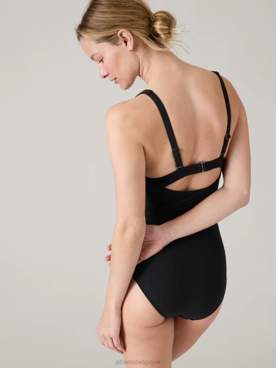 Athleta femmes maillot de bain une pièce à encolure carrée JRTZ893 maillots de bain côte noire