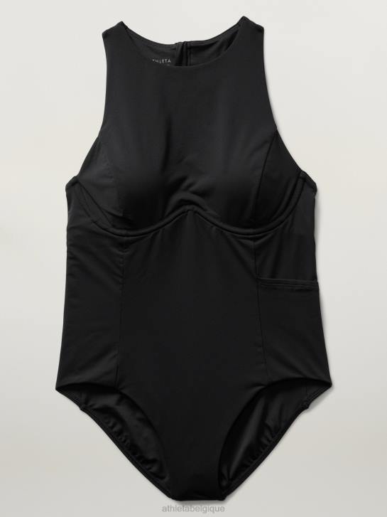 Athleta femmes maillot de bain une pièce sport maldives JRTZ842 maillots de bain noir