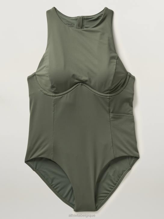 Athleta femmes maillot de bain une pièce sport maldives JRTZ911 maillots de bain fougère profonde