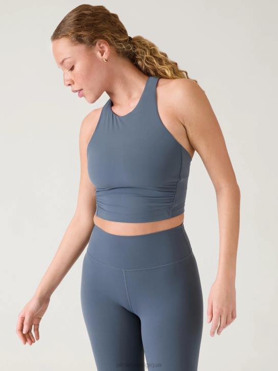 Athleta femmes soutien-gorge court torsadé conscient d-dd JRTZ299 soutiens-gorge et sous-vêtements | bleu granit