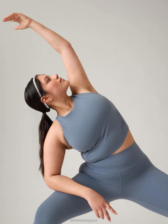 Athleta femmes soutien-gorge court torsadé conscient d-dd JRTZ299 soutiens-gorge et sous-vêtements | bleu granit