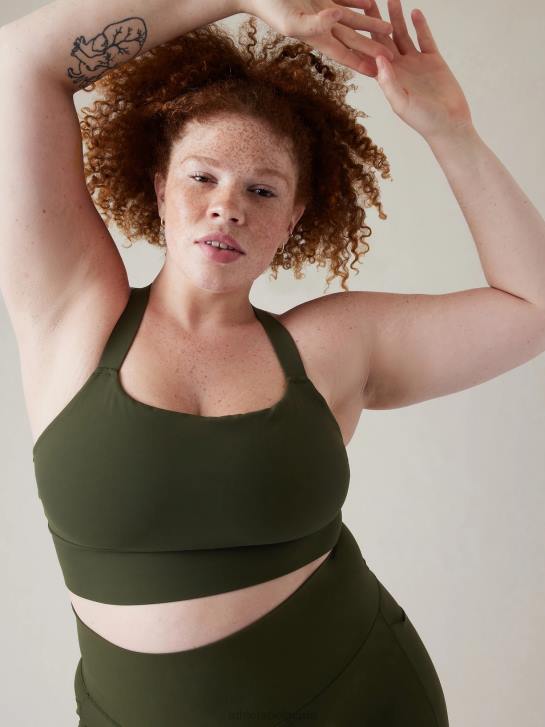 Athleta femmes soutien-gorge long Warrior d-dd+ JRTZ698 soutiens-gorge et sous-vêtements | tremble, olive