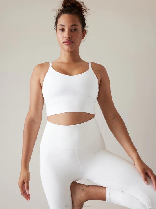 Athleta femmes soutien-gorge long à col en V elation d-dd JRTZ295 soutiens-gorge et sous-vêtements | blanc brillant