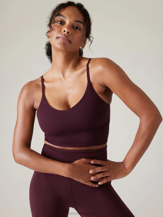 Athleta femmes soutien-gorge long à col en V elation d-dd JRTZ321 soutiens-gorge et sous-vêtements | cabernet épicé