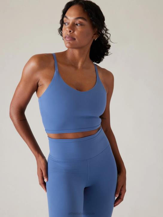 Athleta femmes soutien-gorge long à col en V elation d-dd JRTZ725 soutiens-gorge et sous-vêtements | bleu chromé