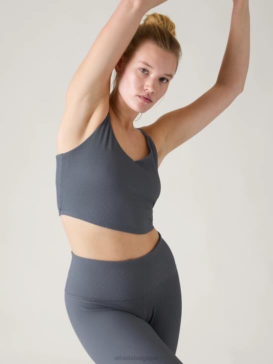 Athleta femmes soutien-gorge long à col en V elation a-c JRTZ459 soutiens-gorge et sous-vêtements | bleu granit