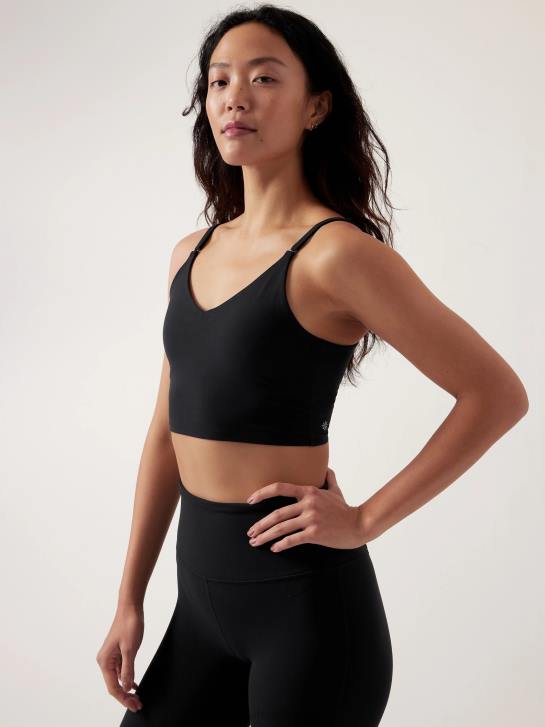 Athleta femmes soutien-gorge long à col en V elation a-c JRTZ603 soutiens-gorge et sous-vêtements | noir